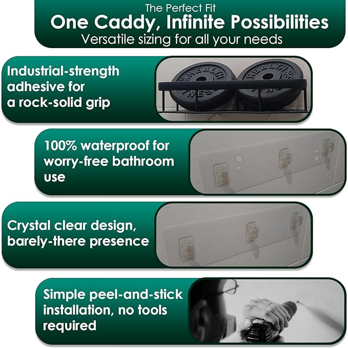 Shower Caddy Adhesive Strips - 2 Pack Replacement for Shower Shelf