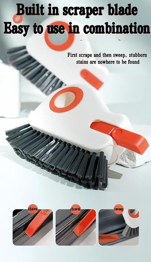 2 in 1 Groove Cleaning Brush Window Track Cleaning Tool, Gap Cleaning Brush，Multi-Function Grout Cleaning Tool(Gray,Two)