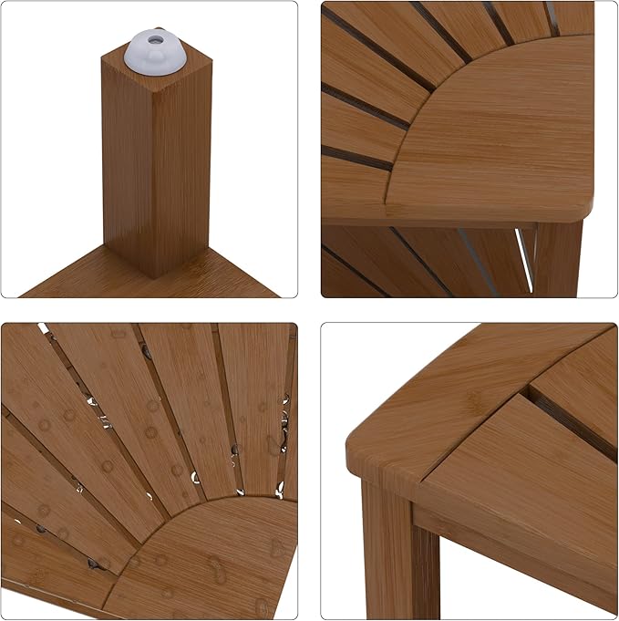 Zhuoyue Bamboo Corner Shower Stool Bench Waterproof with Storage Shelf, for Shaving Legs or Seat in Bathroom & Inside Shower