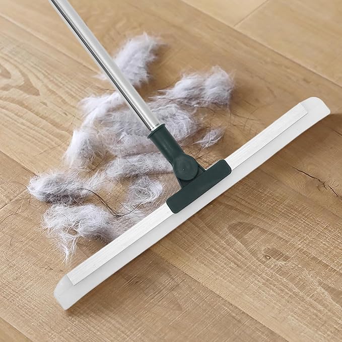 Silicone Shower Squeegee with Long Handle 36cm, Rotatable Floor and Window Water Scraper for Bathroom, Kitchen, Tile Cleaning