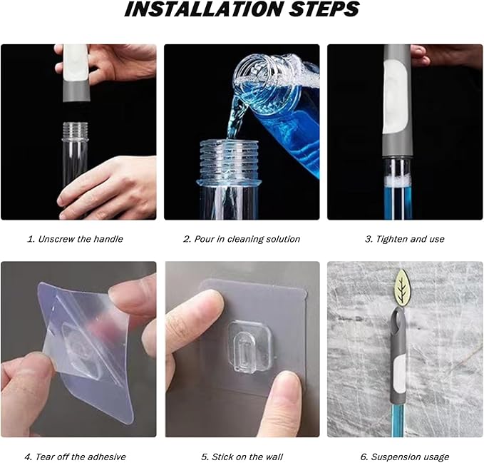 Kitchen Brushes, Electric Cleaning Brush Cordless Electric Spin Scrubber with Adjustable Stretchable Arm and 6 Replacement Brush Heads Spin Scrubber for Tile Floor Cleaning Tool, Set 1