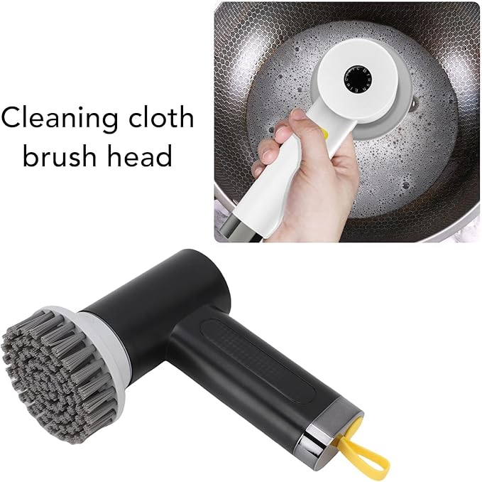Electric Rotating Cleaning Brush, Cordless Scrubber Shower Bathroom Cleaner for Kitchen Tile Window Floor (Black)