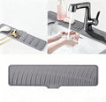 Silicone Dish Drying Mat for Kitchen Bathroom Faucet Pad Sink Splash Guard Drain Mat Coffee Maker or Sink Heat-resistant Dish Drainer Mat Non-Slip Cushion 16.54x3.94in Gray