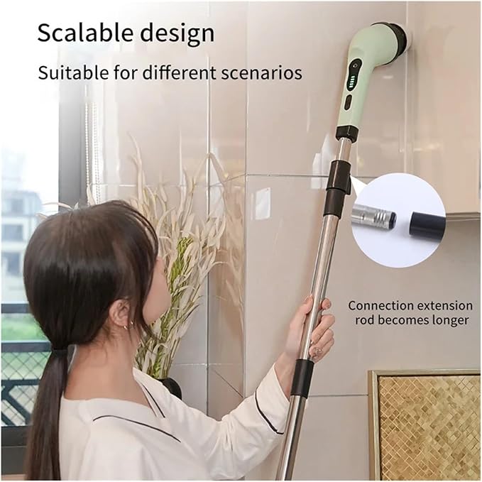 Fit for 9-in-1 Electric Cleaning Brush - Versatile Spin Scrubber for Kitchen, Bathroom, and More(White 3 Heads)
