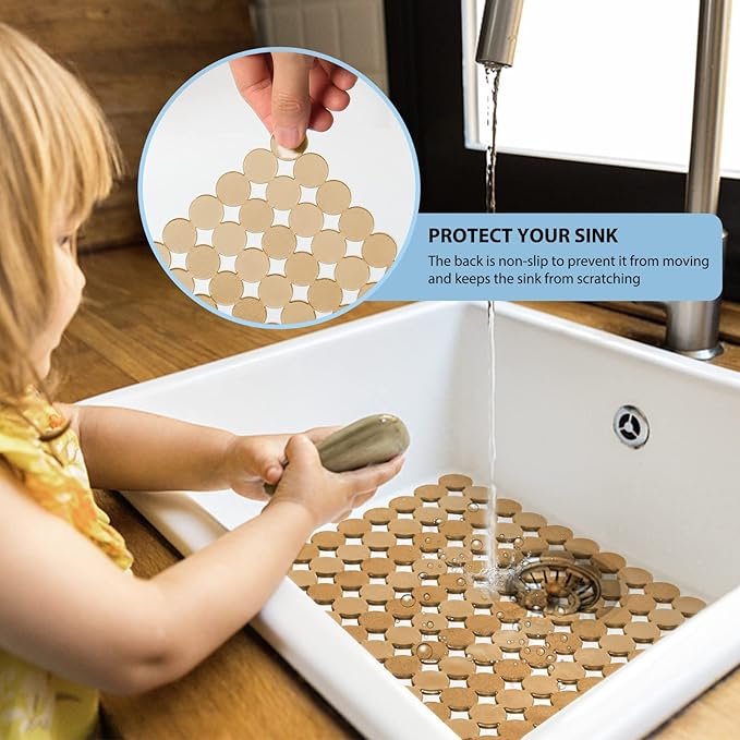 2Pack Adjustable Sink Protector Mats - Stainless Steel, Fast Draining - Perfect for Dishes & Glassware - Easy to Clean & DIY Cut