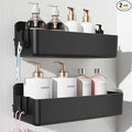 Nieifi Adhesive Wall Shelf, Shower Sheves 2 Pack, Shower Organizer for Bathroom Organization (Black)