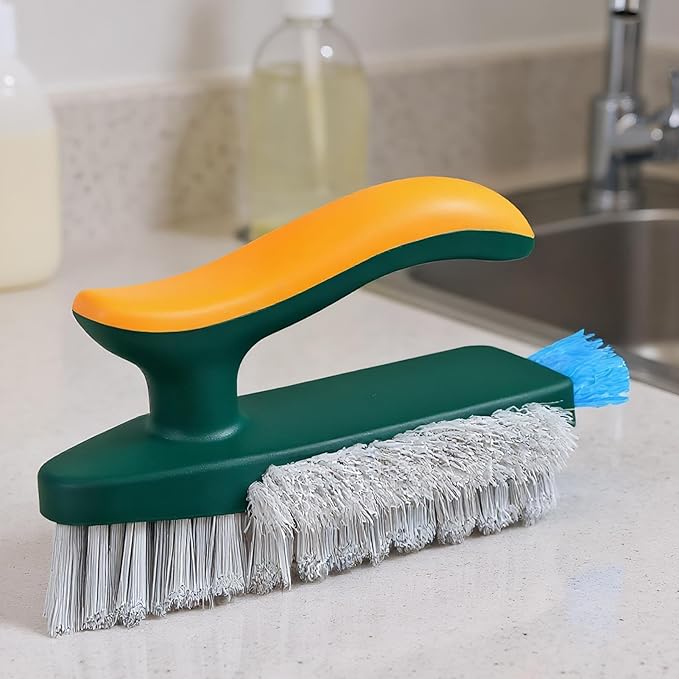 Crevice Brushes for Cleaning | Scrubber Cleaner Tool - with Ergonomic Handle Narrow Cleaning Brush - for Shower Kitchen Floor Tub Grout Household Countertop