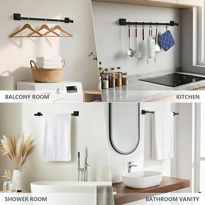 Adjustable Towel Bar, 18''to 24''Towel Racks for Bathroom Wall, Thicken Stainless Steel Bath Towel Holder for Shower, Modern Home Decor Towel Rod