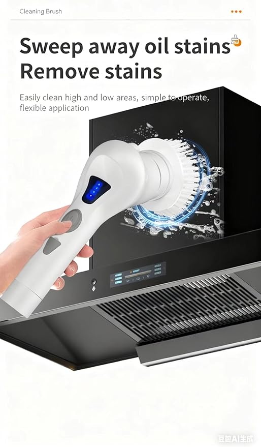 Electric Multifunctional Cleaning Brush Set for Home Use - Manual Powerful Cleaning Tool Kit (4-Piece Set) for Kitchen, Bathroom, Toilet and Floors.