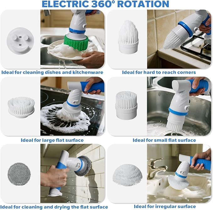 Toilet Brush Refills for OXO + Electric Spin Handle for Scrub Daddy/Mommy Sponges