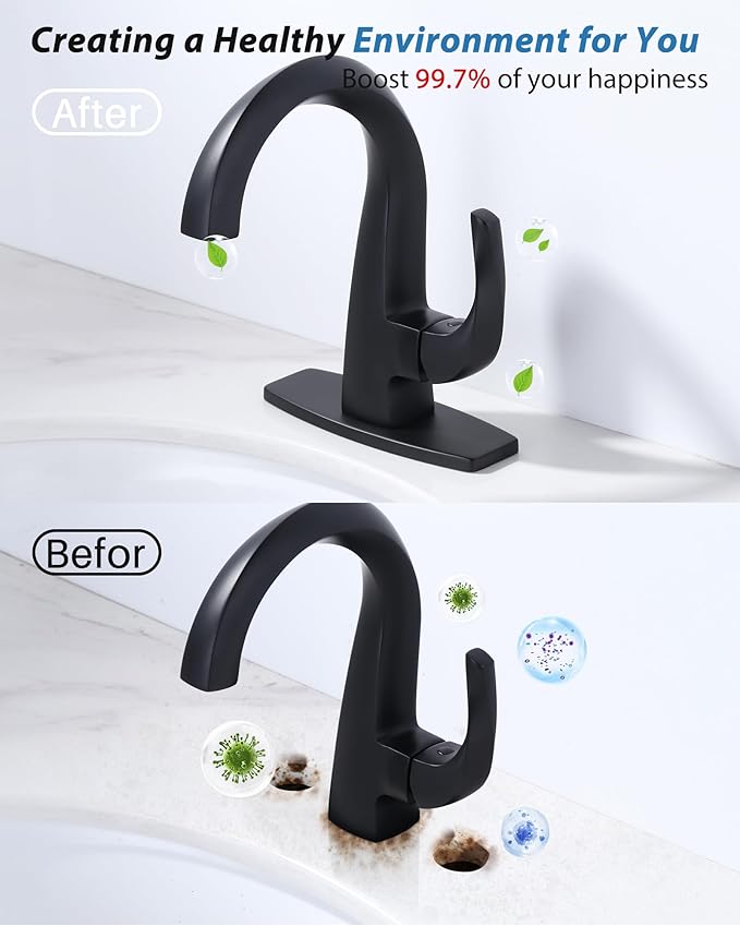 Sink Hole Cover 6 Inch: Stainless Steel Escutcheon Plate Black - Easy Install Faucet Escutcheons - Sink Faucet Cover For 1 or 3 Hole Bathroom Vanity Basin - Faucet Escutcheons 4" Faucet Plate Cover