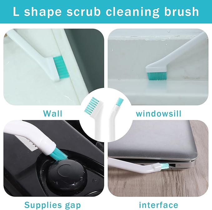 8 Pcs Small Cleaning Brush Tight Spaces, Crevice Cleaning Brushes Tool Stiff Grout Clean Brushes Handheld Grout Scrub Brush Set for Corner, Sink, Bathroom, Kitchen, Household Use