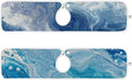 2 PCS Kitchen Sink Splash Guard 23.6 Inch Faucet Mat for Kitchen Sink Bathroom Sink Faucet Absorbing Drip Drain Mat Pad Microfiber Soft Washable Blue Fluid