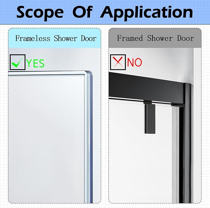 Over The Shower Door Hooks,2 Pack Removeable Double Bathroom Shower Hanger for Frameless Glass Door Hanging Bathrobe Towel,Extended Black Stainless Steel Heavy Duty Drill Free Holder 7.1 Inch 12mm