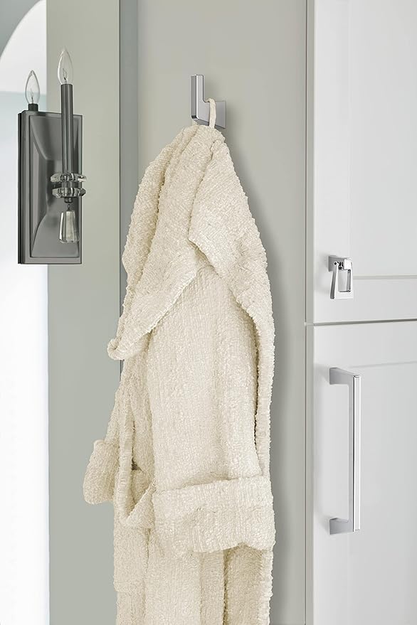 Amerock BH3600026 | Chrome Single Robe Hook | 3-9/16 in. (90 mm) Length Towel Holder | Blackrock | Towel Hook for Bathroom | Bathroom Hardware | Bath Accessories