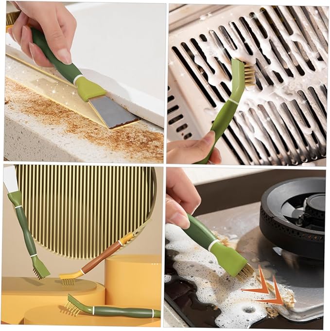 Unomor Cleaning Brush Scraper for Kitchen Gas Stove Tiles Window Groove Detail Cleaning Brush for Spaces