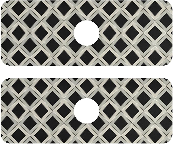 Kitchen Faucet Absorbing Mat Sink Splash Guard Behind Faucet Drip Catcher for Bathroom RV Bar 14.7x5.4in 1PCS Lattice