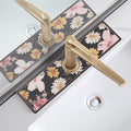 Stone Faucet Mat for Kitchen Sink, Diatomite Stone Sink Tray, 15.8" Super Absorbent Mat for Bathroom Counter, Prevents Moisture Buildup, Stone Drying Mat, Fast Drying Faucet Splash Guard