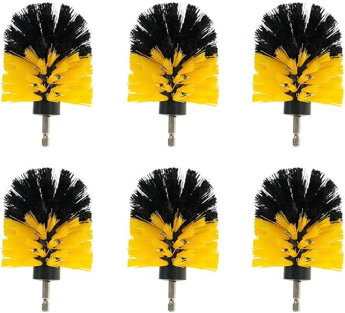 TopHomer 6 Pieces Drill Brushes with Hex Shank, Multipurpose Power Scrubber Cleaning Kit for Bathtubs, Tile Grout Lines, Kitchen