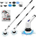 Electric Spin Scrubber Bathroom Scrubber Electric Cordless 2 Speed, 52 in Extension Long Handle, Power Cleaning Brush with 10 Brush Heads for Bathtub Tile Floor Car, FT