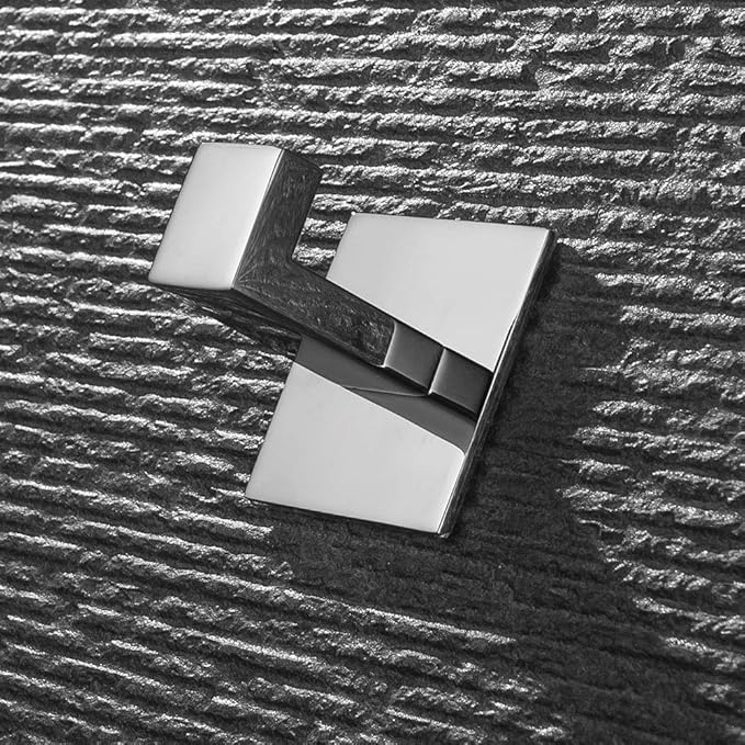 Self Adhesive 304 Stainless Steel Bathroom Square Towel Hook Sliver Chrome Finish Coat Hat Door Hook Hanger Bathroom Accessories,No Screw Need