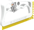 Fuginator Scrub Brush for Tile and Grout: Stiff Nylon Bristle Scrubbing Brush - Bathtub and Shower Scrubber for Floor Joints and Tile Seams - Cleaning Brush (White/Yellow)