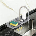 Silicone Faucet Splash Guard Mat for Kitchen Sink - Fast-Drain, Non-Slip Countertop Protector, Water Catcher Tray Behind Faucet, Easy Clean Silicone Drip Mat, 15.75"x 5.51"