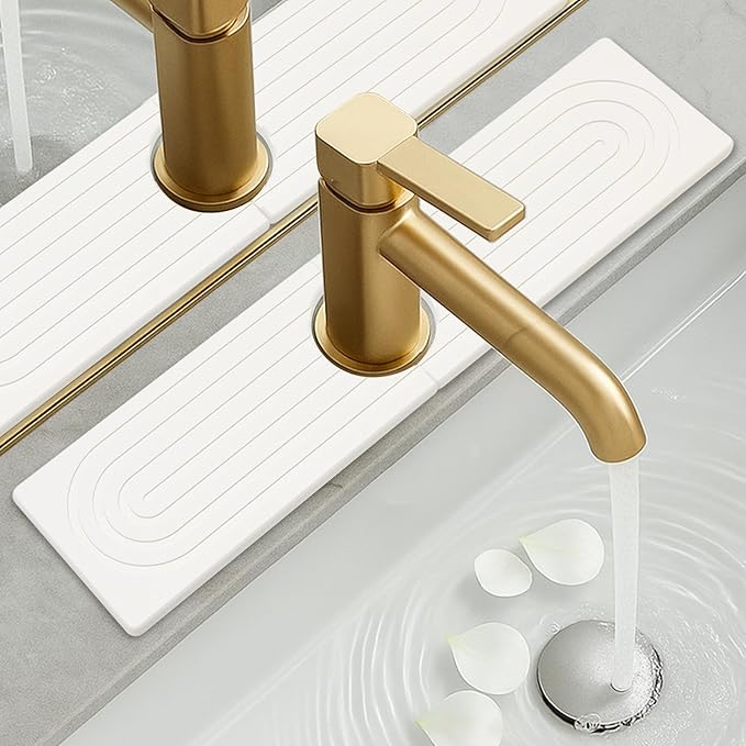 Small Stone Faucet Mat for Kitchen Sink Tray Diatomaceous Earth Quick Dry Faucet Mats Water Absorbing Diatomite Stone Drying Trays Kitchen Sink Protector Splash Guard Bathroom Counter Accessories