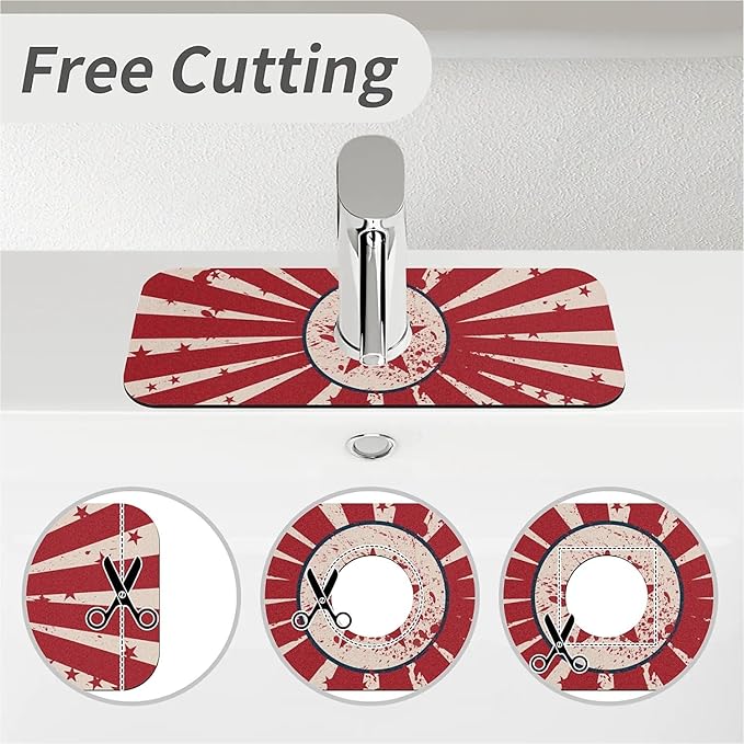 Faucet Draining Mat For Kitchen Sink, Star Stripes Flag Usa Diatom Mud Absorbent Drain Pad For Bathroom Kitchen Sink Splash Guard Drying Mat