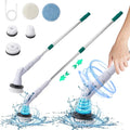Generic Electric Scrubbers for Bathroom Floor Tile USB 1500mAh Wireless with Adjust Extension Handle 3h Long-Lasting Cleaning Brush Multifunctional Electric Bathroom Brush, Green