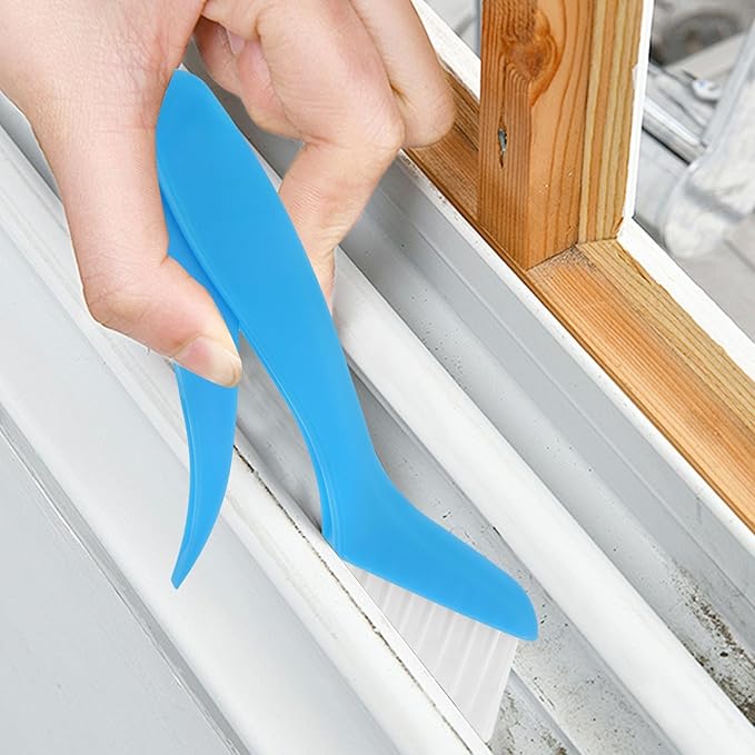 Wakauto Crevice Cleaning Brush Foldable Soft Scrub Brush Multifunctional Window Track Groove Cleaning Tool for Kitchen Blue