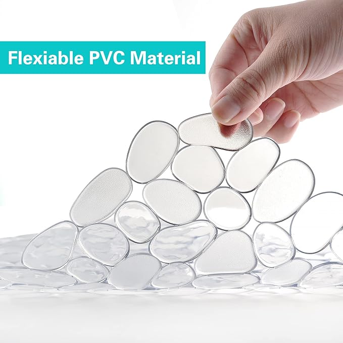 Coopay Kitchen Sink Mat Pebble Protect Mat PVC Eco-friendly Adjustable Stainless steel/ Porcelain Dish Drying Pad Protector for Bottom of Kitchen Sink, 15.8 x 11.8 inches (4 Pack, Clear)