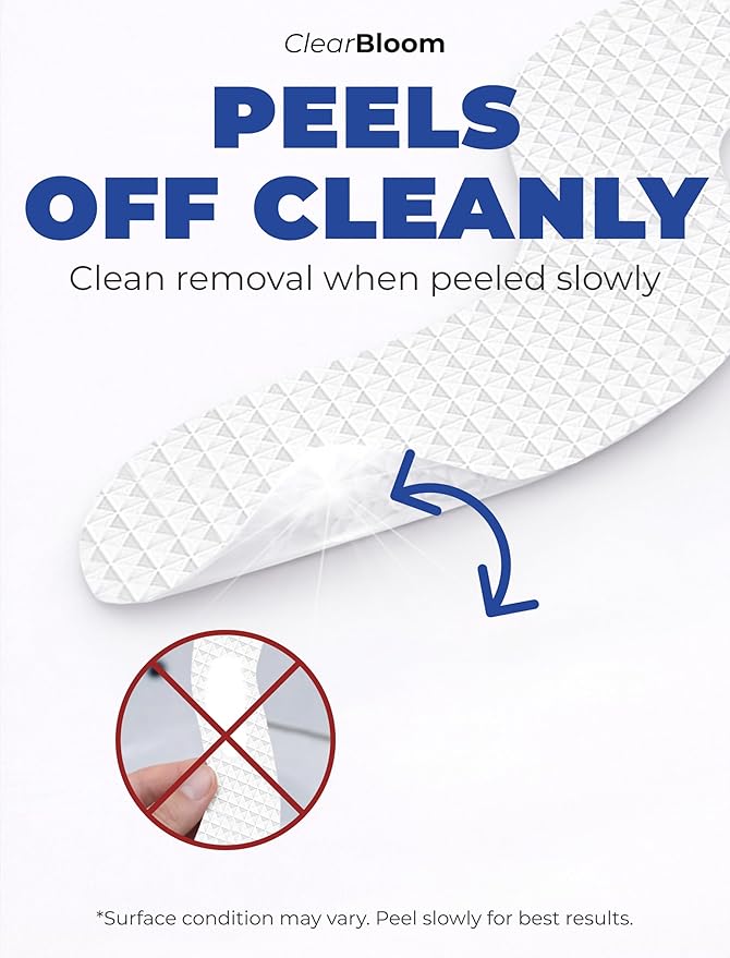 Anti Slip Shower Stickers 24 PCS, White Non-Slip Shower Strips for Adults, Premium Adhesive Bath Tub Stickers