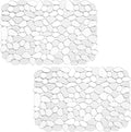 Coopay Kitchen Sink Mat Pebble Protect Mat PVC Eco-friendly Adjustable Stainless steel/ Porcelain Dish Drying Pad Protector for Bottom of Kitchen Sink, 15.8 x 11.8 inches (2 Pack, Clear)