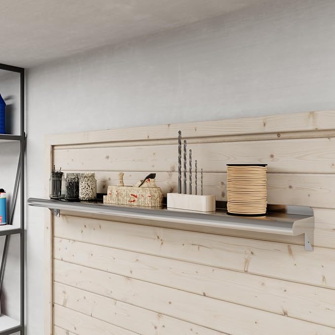 AmGood 48" Long X 6" Deep Stainless Steel Wall Shelf | NSF Certified | Appliance & Equipment Metal Shelving | Kitchen, Restaurant, Garage, Laundry, Utility Room