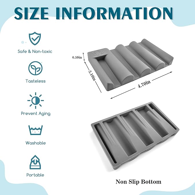 Silicone Soap Dish,Self Draining Soap Holder Perfect for Shower,Bathroom Sink,Kitchen Sink & Travel,Non-Slip Bar Soap Holder Extend Soap Life,Keep Soap Bars Dry Clean (Grey-1Pcs)