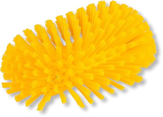 SPARTA Tank and Kettle Scrub Brush Heavy-Duty Tile Brush, Color-Coded and Handle Compatible (Sold Separately) for Optimal Access In Spacious Containers, Plastic, 5.5 X 9.5 Inches, Yellow, (Pack of 2)