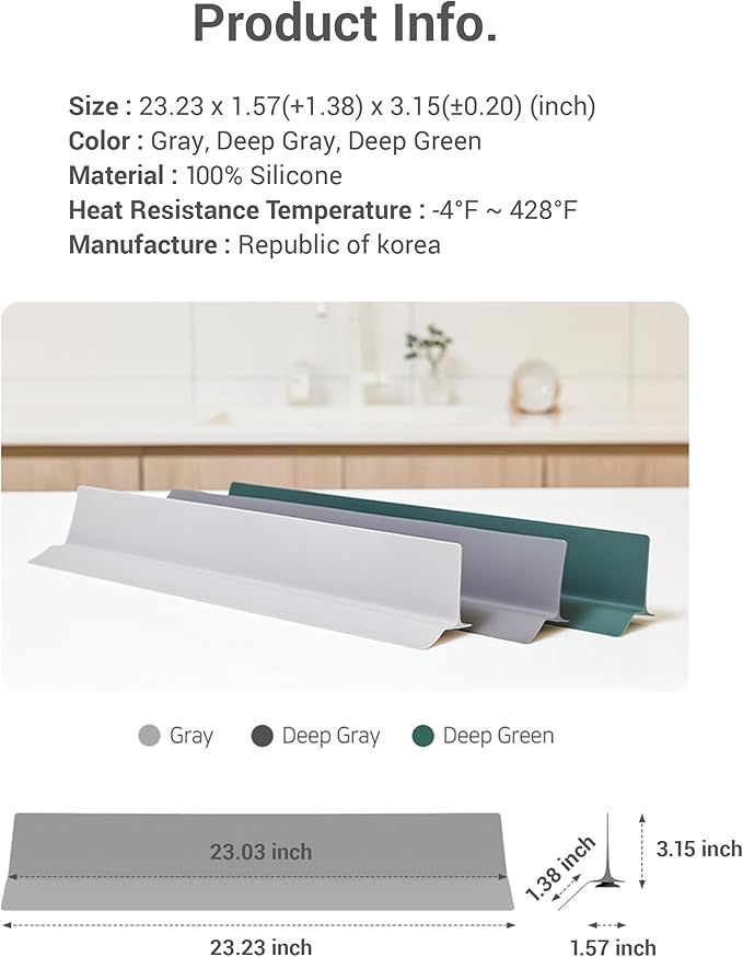 23 inches 100% Premium Silicone Kitchen Sink Splash Guard - Non Slip Strong Suction, Durable, and Easy-to-Clean Splash Protector for Mess-Free Cooking and Dishwashing (Deep Green)