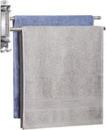 Bathroom Towel Holder JSVER 2 Arms SUS304 Stainless Steel Wall Mounted Towel Bar, Swivel Towel Racks for Bathroom, Kitchen