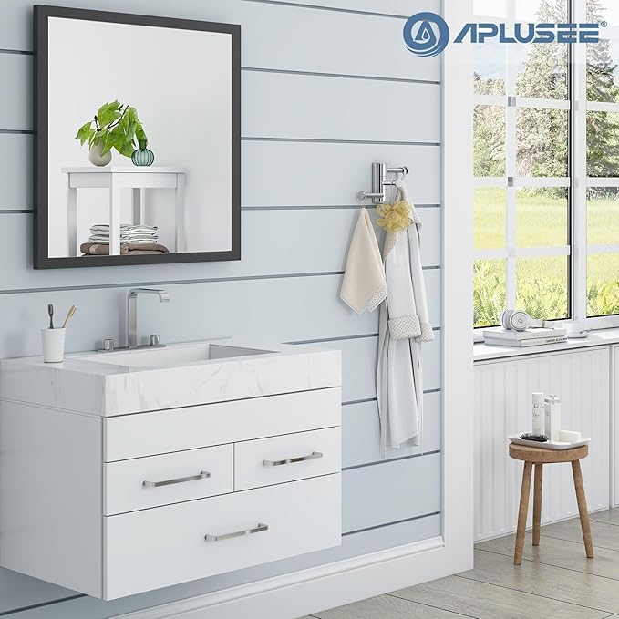 APLusee Triple Swivel Coat Hook, 304 Stainless Steel Polished Chrome Towel Hook for Bathroom with Multi 3 Arms, Wall Mounted