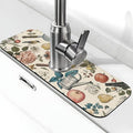 Faucet Draining Mat For Kitchen Sink, Roses Daisies Fruits Garden Diatom Mud Absorbent Drain Pad For Bathroom Kitchen Sink Splash Guard Drying Mat