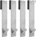 Shower Door Hooks(7.5 Inch),Extended Over Door Hooks for Bathroom Frameless Glass Shower Door,Stainless Steel Towel Hooks,Heavy Duty Rack Hooks for Robe,Towel-4 Pack-Silver