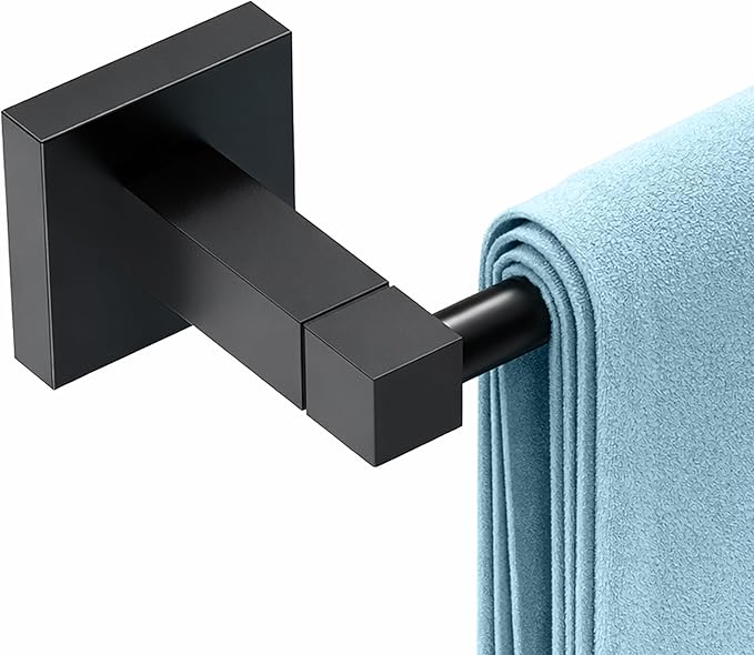 RUACQ Towel Bar 24 inch, Towel Racks for Bathroom, 304 Stainless Steel Towel Holder Wall Mounted, Heavy Duty Bathroom Decor Towel Rod (Matte Black)