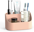 Toothbrush Holders for Bathrooms, Toothpaste and Electric Tooth Brush Holder Storage Caddy for Shower, 5 Slots Cute Bathroom Countertop Makeup Organizer for Vanity, Pink Bathroom Accessories Decor