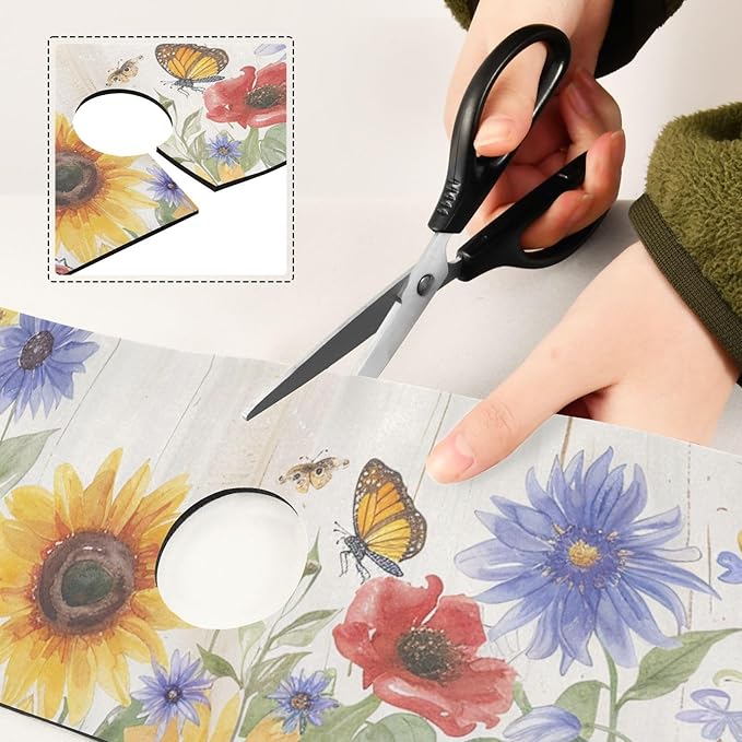 Watercolor Cornflower Butterfly Kitchen Sink Splash Guard Faucet Mat Diatomite Absorbent Pad for Bathroom RV 30x5.4in 2PCS water