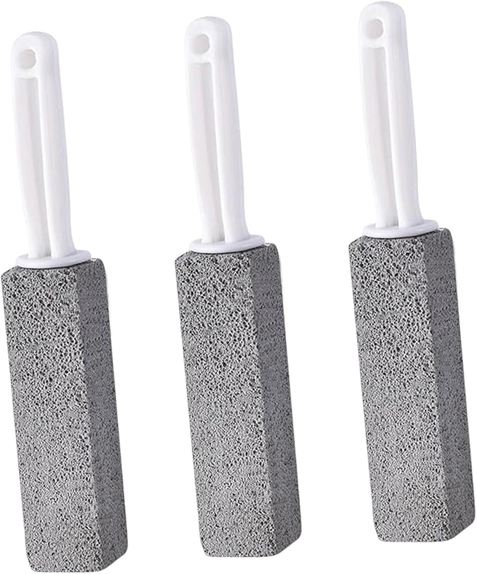 Pumice Toilet Brush, Hard Watermark Remover Cleaning Stone, Suitable for Tile Grout Rust Grill Toilet Bowls (3pcs)