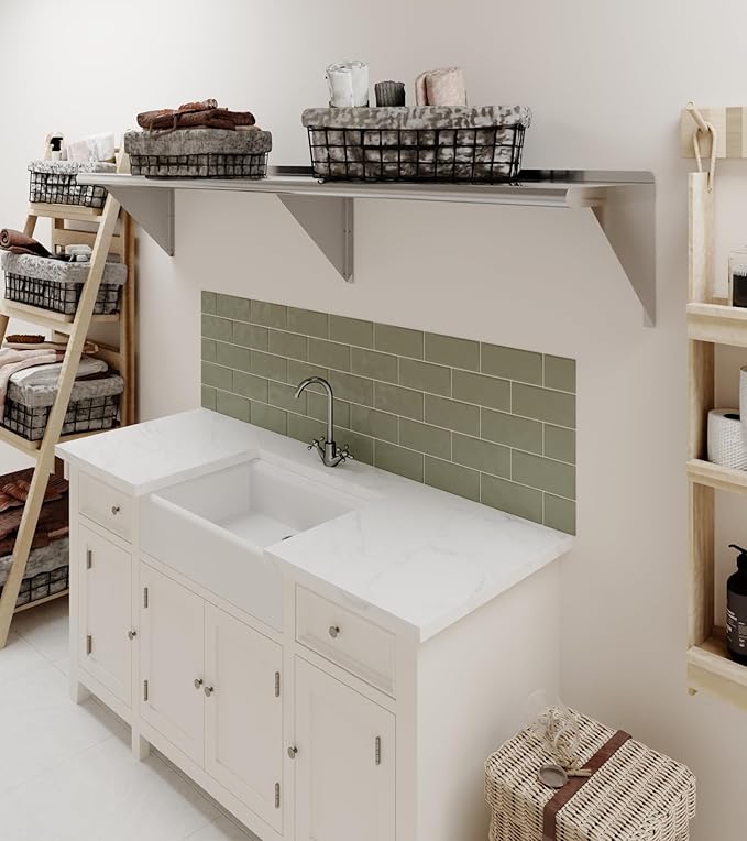 AmGood 72" Long X 14" Deep Stainless Steel Wall Shelf | NSF Certified | Appliance & Equipment Metal Shelving | Kitchen, Restaurant, Garage, Laundry, Utility Room