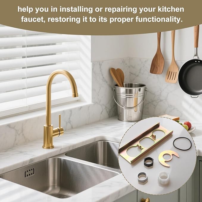 for Moen 113173 Kitchen Faucet Kits, Includes Mounting Plate, Installation Hardware and Installation Nut Tool Set