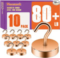 Neosmuk Magnetic Hooks, Cruise Ship Essentials, 80lb+ Heavy Duty Magnetic Hooks for Cruise Cabins, Refrigerator, Grill, Hanging, and Travel | Extra Strong Must-Haves Magnet Hook,Bronze