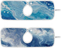 2 PCS Kitchen Sink Splash Guard 14.9 Inch Faucet Mat for Kitchen Sink Bathroom Sink Faucet Absorbing Drip Drain Mat Pad Microfiber Soft Washable Blue Fluid